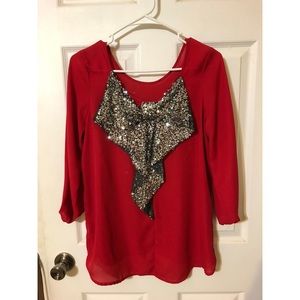 Rue 21 sequin bow shirt